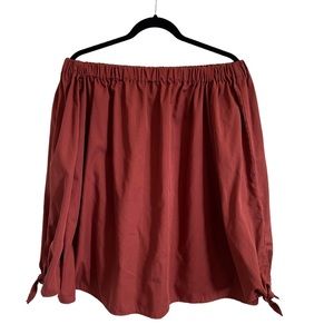 Etwo Burnt Orange Off-the-Shoulder Blouse | Sz M/L